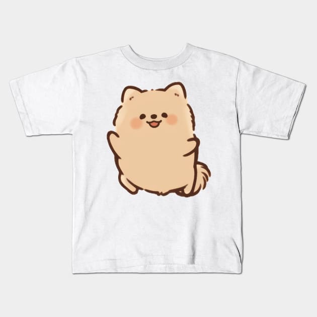 Cute Pomeranian Dancing Pusheen Style Kids T-Shirt by SundayDonuts